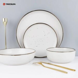 Juego de vajilla de 16 pcs de Stoneware - BLANCO