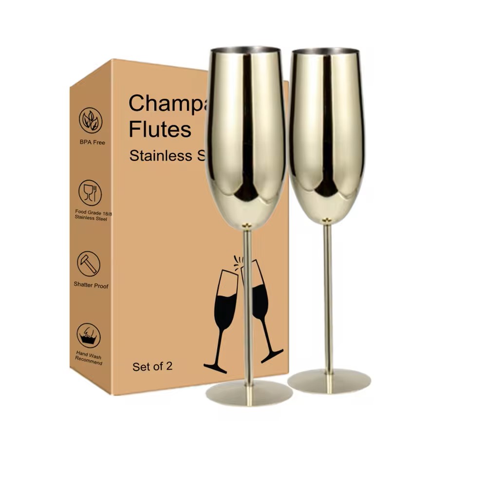 Copas De Champagne De Acero Inoxidable - Set por 2 unidades - Imagen 9