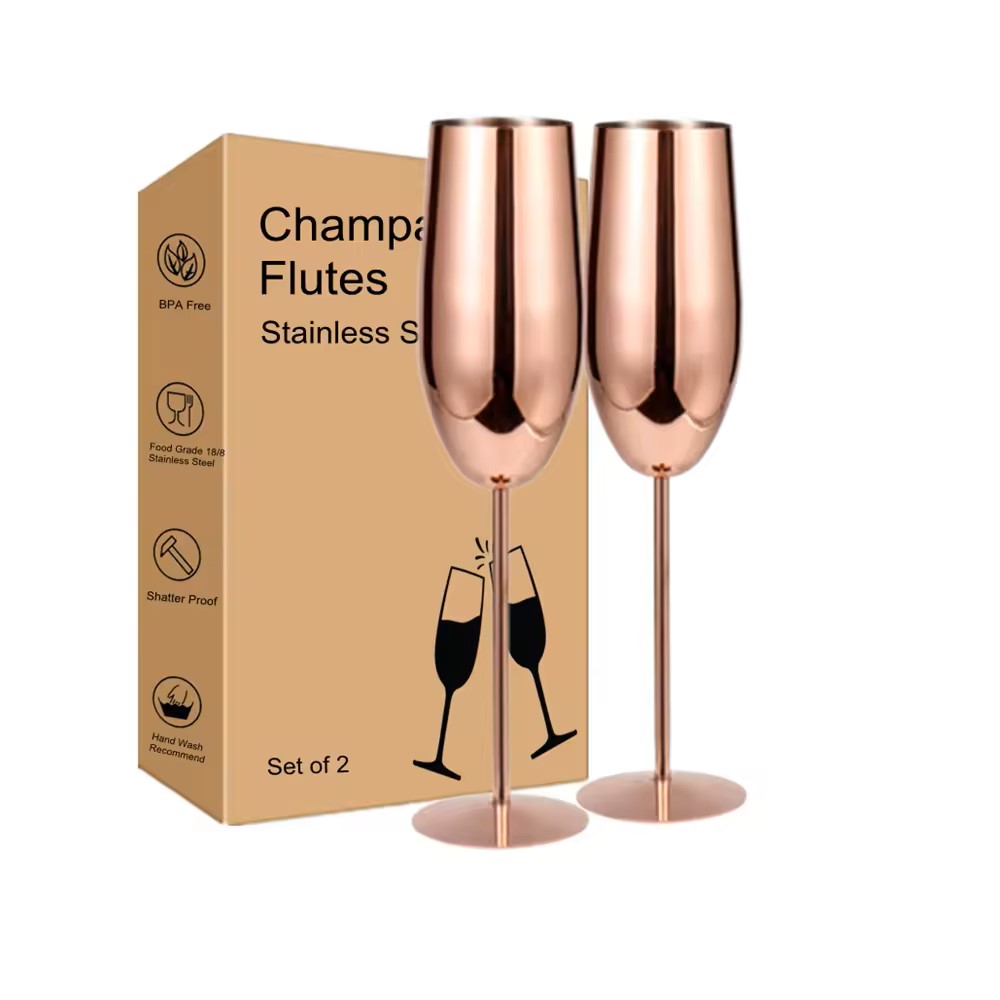 Copas De Champagne De Acero Inoxidable - Set por 2 unidades - Imagen 7