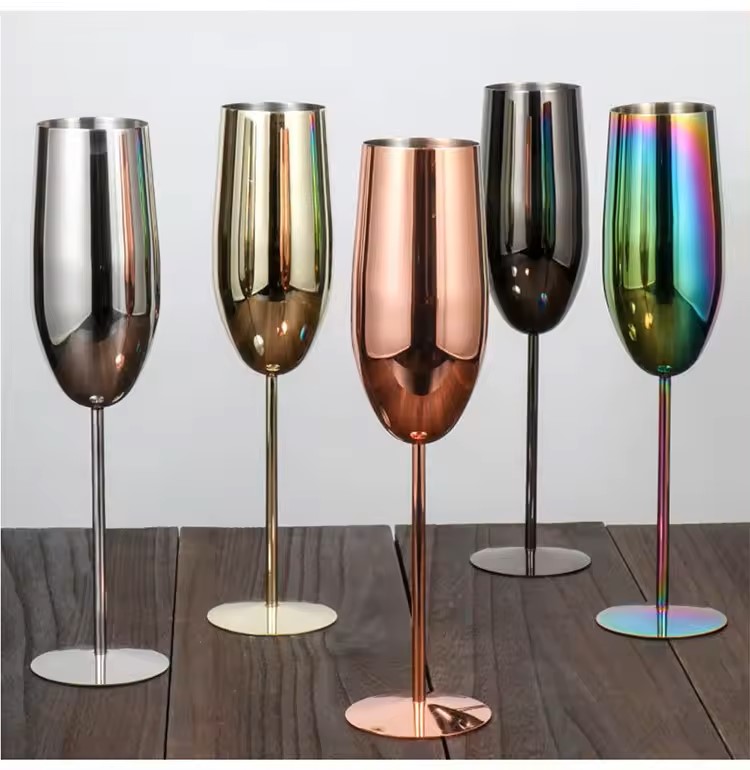 Copas De Champagne De Acero Inoxidable - Set por 2 unidades
