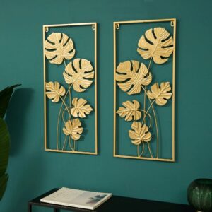 Cuadro decorativo de metal Diseño hojas Monstera
