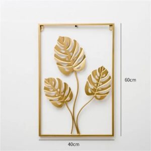 Cuadro decorativo de metal dorado - Diseño hoja Monstera