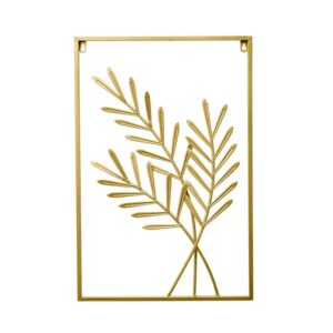 Cuadro decorativo de metal dorado - Diseño hoja Espiga